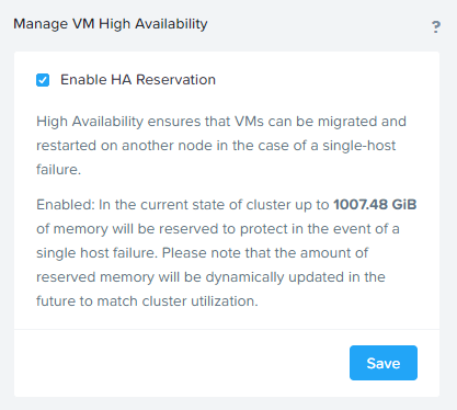 AHV VM High Availability Reservations